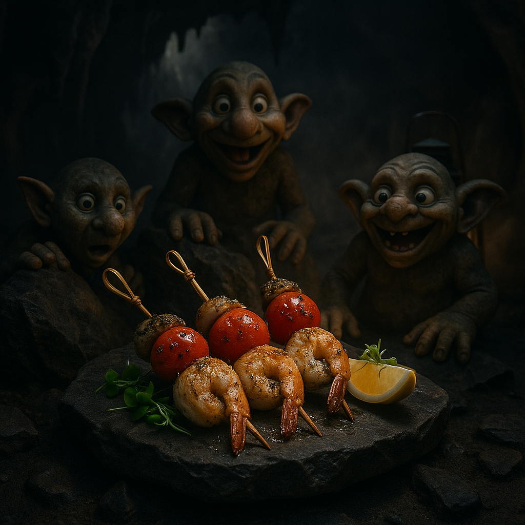 Brochettes de gambas